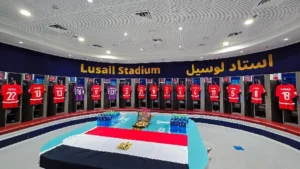 غرفة ملابس منتخب مصر في استاد لوسيل تكتمل استعداداتها لمواجهة الإمارات في كأس العرب